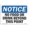 Signmission Safety Sign, OSHA Notice, 18" Height, 24" Width, No Food Or Drink Beyond This Point Sign, Landscape OS-NS-D-1824-L-14588